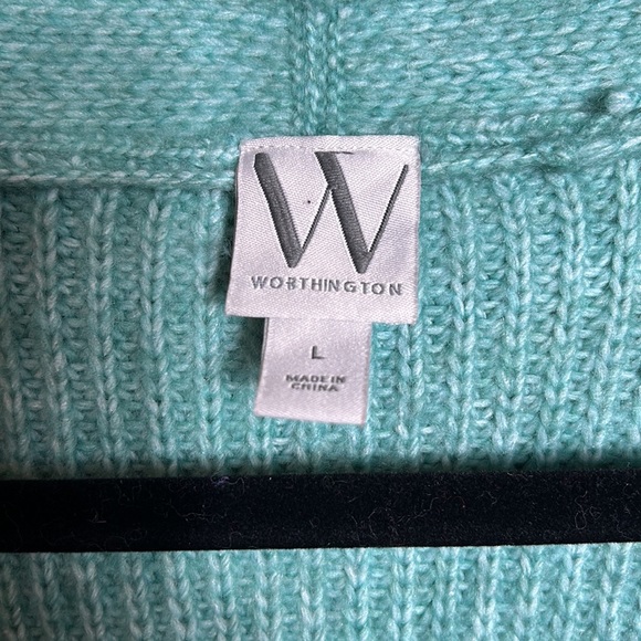 Worthington Green Chunky Crop Sweater size L - Picture 10 of 15